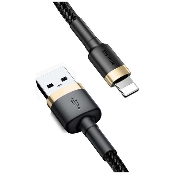 Baseus Cafule Braided USB to Lightning Cable Μαύρο/Χρυσό 2m  (CALKLF-CV1) (BASCALKLF-CV1) έως 12 άτοκες Δόσεις