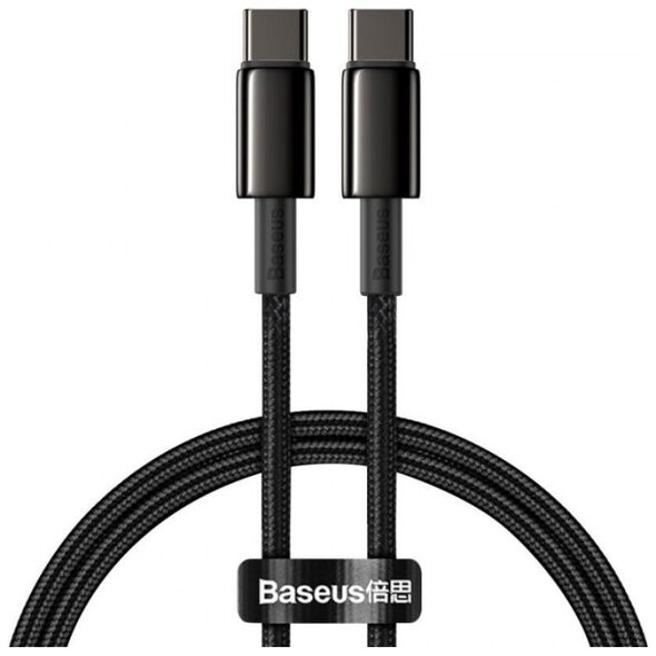 Baseus Tungsten Gold Cable Type-C to Type-C 100W 1m Black (CATWJ-01) (BASCATWJ-01) έως 12 άτοκες Δόσεις