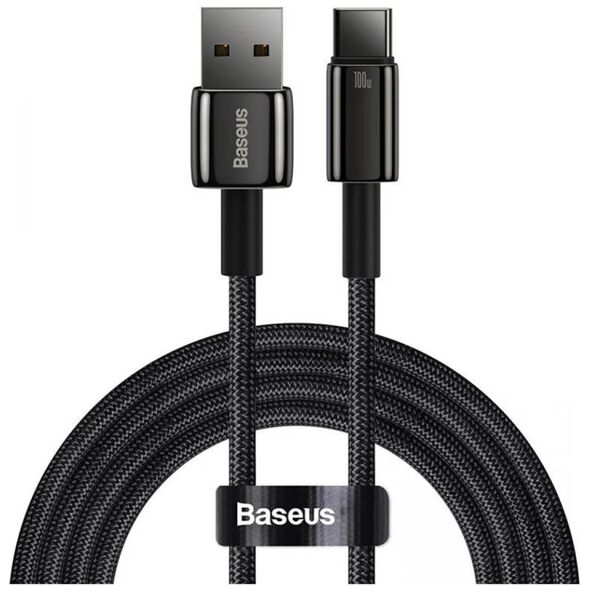 Baseus Tungsten Gold Cable USB to USB-C, 100W, 1m (black) (CAWJ000001) (BASCAWJ000001) έως 12 άτοκες Δόσεις