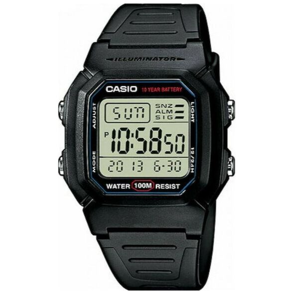 Casio Ψηφιακό Ρολόι Μπαταρίας με Μαύρο Καουτσούκ Λουράκι (W-800H-1AVES) (CASW-800H-1AVES) έως 12 άτοκες Δόσεις