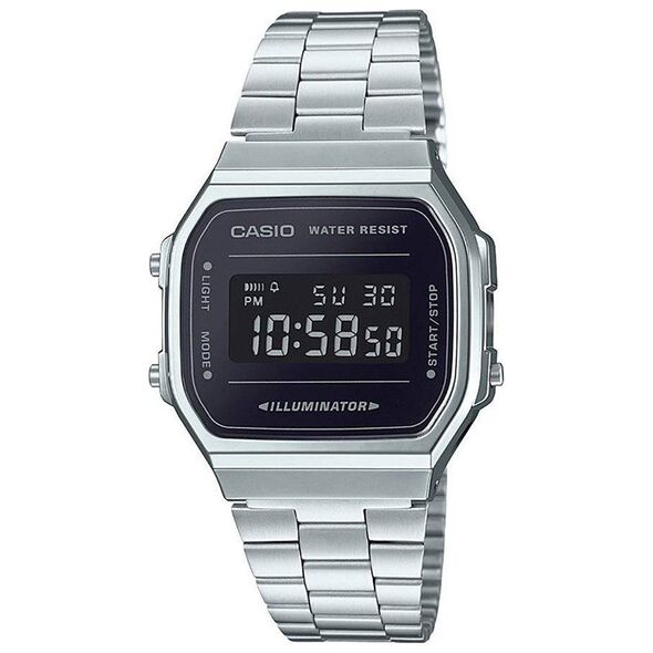 Casio Vintage Iconic Digital Battery Watch with Metal Bracelet Silver (A168WEM-1EF)(CASA168WEM1EF) έως 12 άτοκες Δόσεις