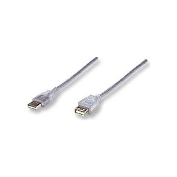 Kabel USB Manhattan USB-A - 4.5 m Srebrny (340502)