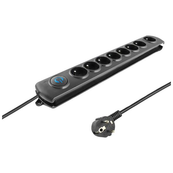 Listwa zasilająca Qoltec Swift przeciwprzepięciowa 8 gniazd 3 m czarna (50114)
