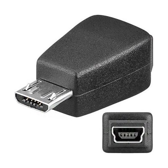 Adapter USB PremiumCord microUSB - miniUSB Czarny  (kur-11)