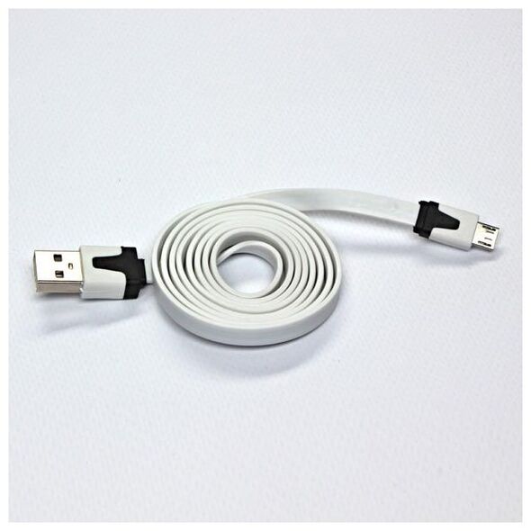 Kabel USB Logo USB-A - microUSB 1 m Biały