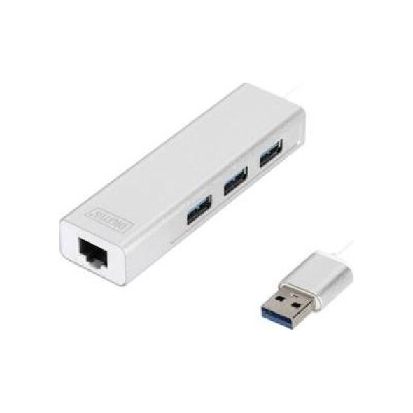 HUB USB Digitus 1x RJ-45  + 3x USB-A 3.0 (DA-70250-1)