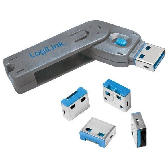 LogiLink Blokada portów USB 4szt z kluczem (AU0043)