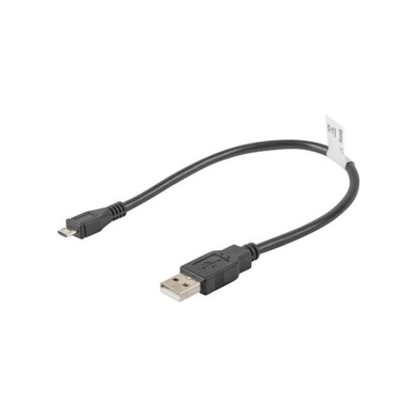 Kabel USB Lanberg USB-A - microUSB 0.3 m Czarny (CA-USBM-10CC-0003-BK)