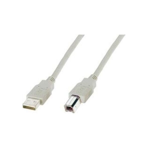 Kabel USB Digitus USB-A - USB-B 1.8 m Beżowy (AK-300102-018-E)