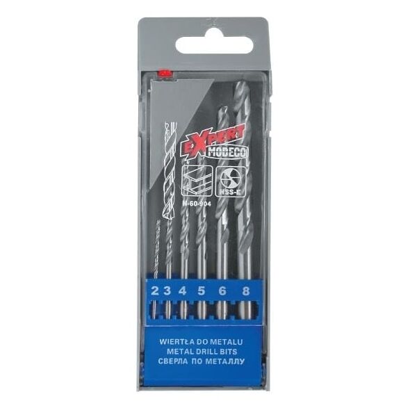 Wiertło Modeco do metalu HSS walcowe 2 4 5 3 6 8mm zestaw (MN-60-904)