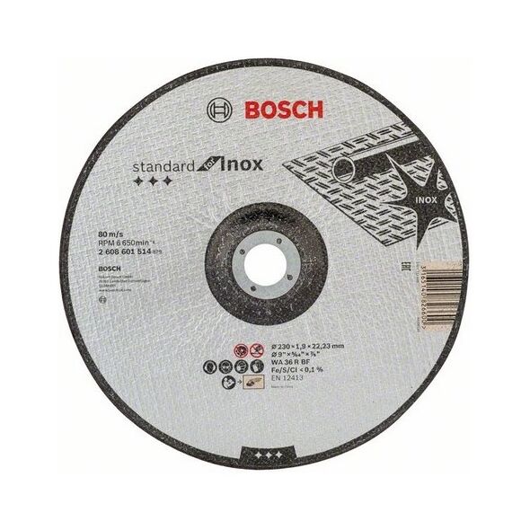 Bosch Tarcza tnąca wygięta Standard for Inox 230 x 22,23mm - 2608601514