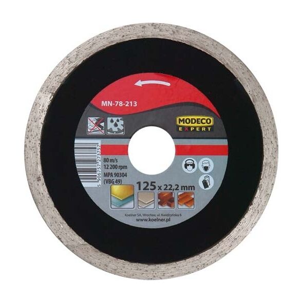 Modeco Ściernica diamentowa pełna do przecinarek 180mm - MN-78-210