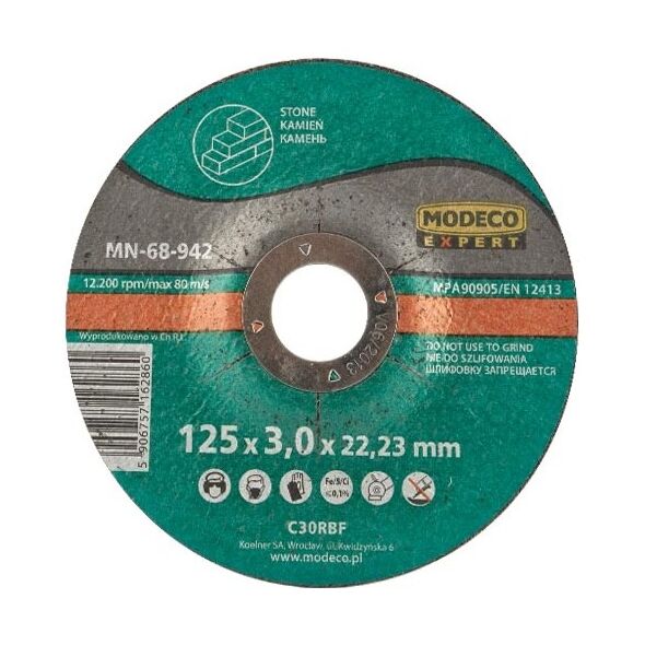 Modeco Ściernica wypukła do cięcia betonu 230x3x22,23mm 25szt.- MN-68-945