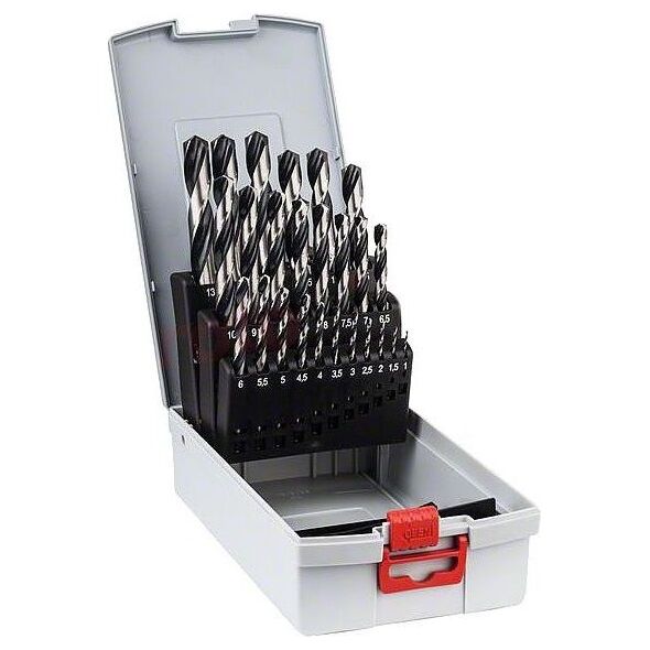 Wiertło Bosch do metalu HSS walcowe 1,5 2 7 4,5 4 5,5 5 1 3 2,5 3,5 6 10 10,5 11 11,5 12 12,5 13 6,5 7,5 8 8,5 9 9,5mm zestaw (2608577352)