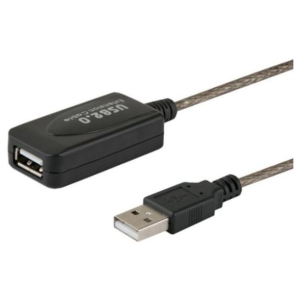 Kabel USB Savio USB-A - USB-A 10 m Czarny (SAVIO CL-130)