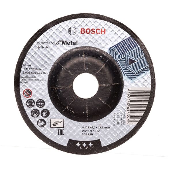 Bosch Tarcza ścierna wygięta 125mm Standard for Metal A 24 P BF (2.608.603.182)