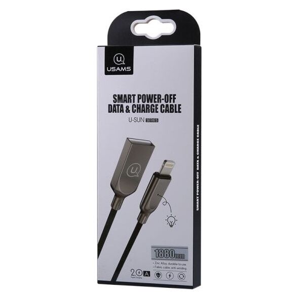 Kabel USB Usams USB-A - Lightning 1.9 m Czarny (IPYSUSB201)