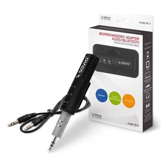 Adapter bluetooth Savio TR11B minijack 3,5mm czarny