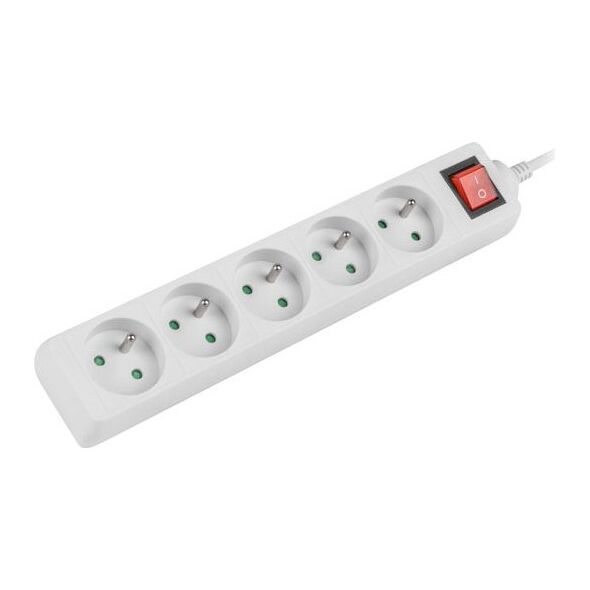Listwa zasilająca Lanberg PS1 5 gniazd 1.5 m biała (PS1-05E-0150-W)