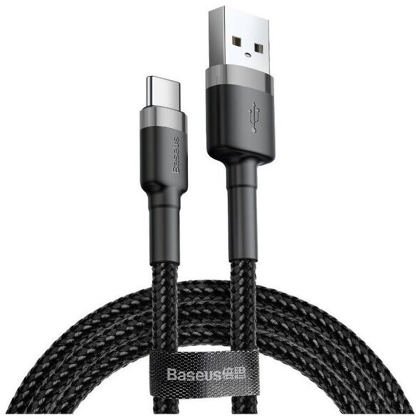 Kabel USB Baseus USB-A - USB-C 1 m Czarno-szary (CATKLF-BG1)
