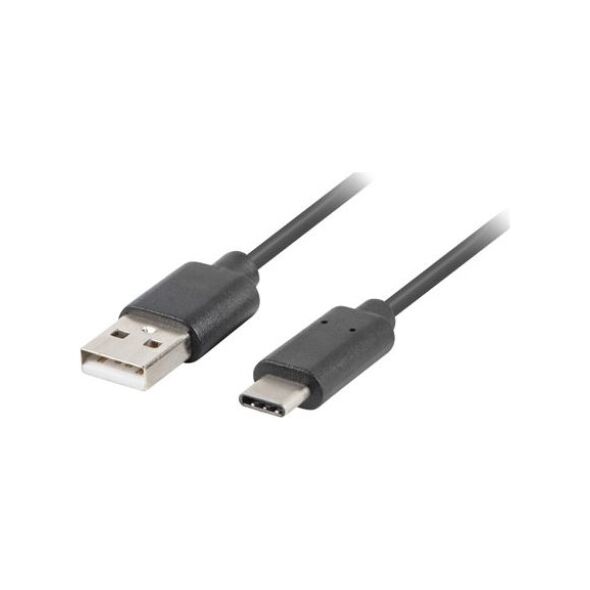 Kabel USB Lanberg USB-A - USB-C 0.5 m Czarny (CA-USBO-10CU-0005-BK)