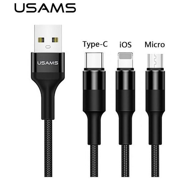 Kabel USB Usams USB-A - 1.5 m Czarny (SJ2193IN101)
