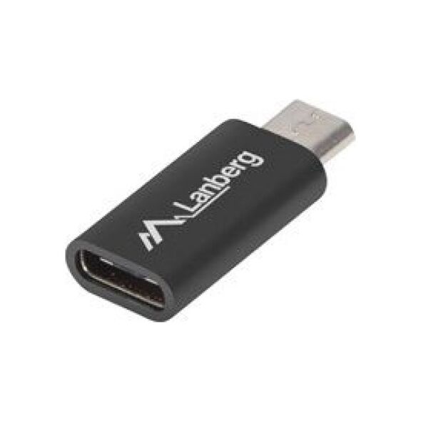 Adapter USB Lanberg USB-C - microUSB Czarny  (AD-UC-UM-01)