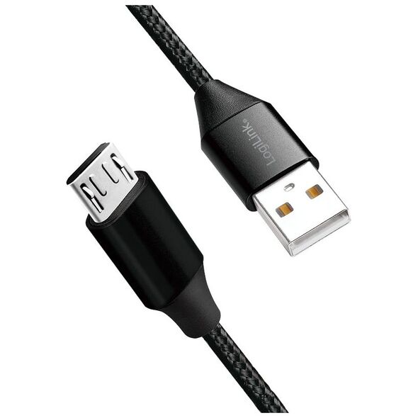Kabel USB LogiLink USB-A - microUSB 0.3 m Czarny (CU0143)