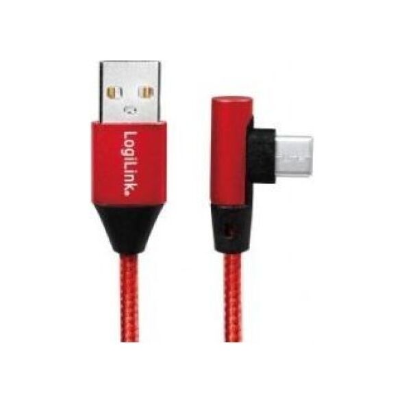 Kabel USB LogiLink USB-A - USB-C 1 m Czerwony (CU0146)