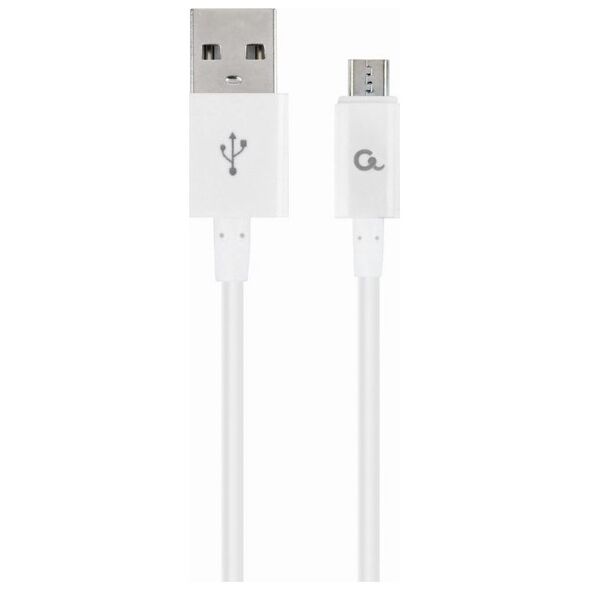 Kabel USB Gembird USB-A - microUSB 1 m Biały (CC-USB2P-AMmBM-1M-W)