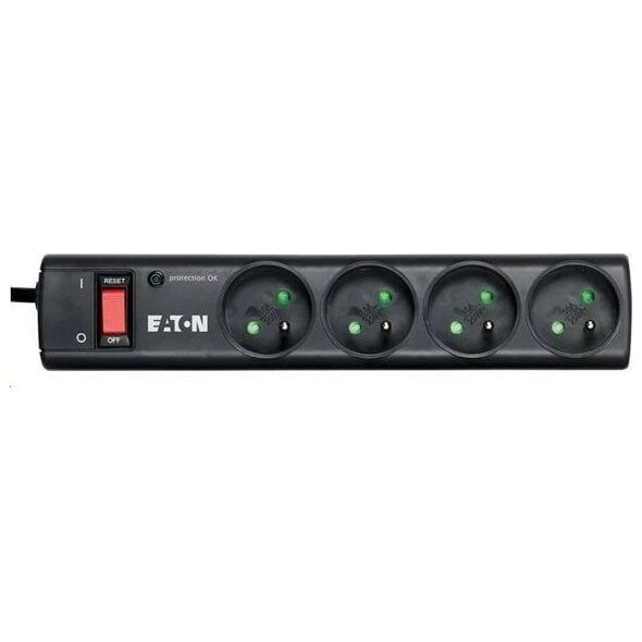 Listwa zasilająca Eaton Protection Strip przeciwprzepięciowa 4 gniazda 1 m czarna (PS4F)