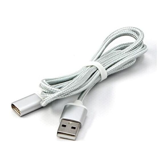 Kabel USB Red Fighter USB-A - Magnetyczne 1 m Srebrny