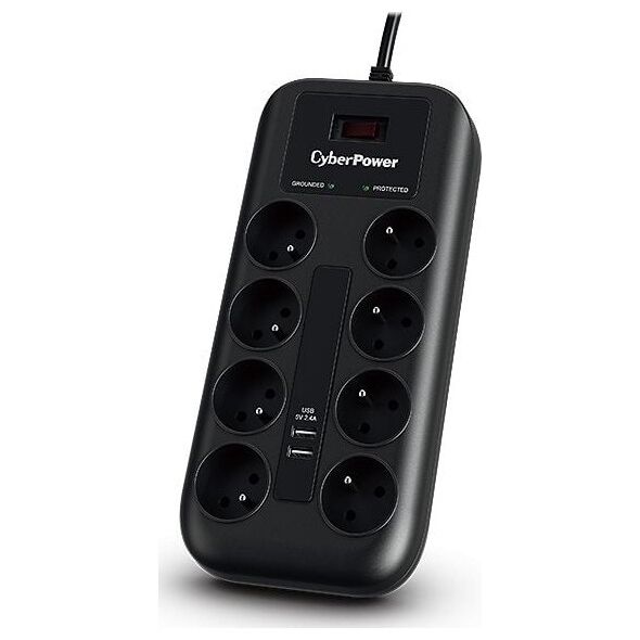 Listwa zasilająca CyberPower przeciwprzepięciowa 8 gniazd 1.8 m czarna (P0820SUF0-FR)