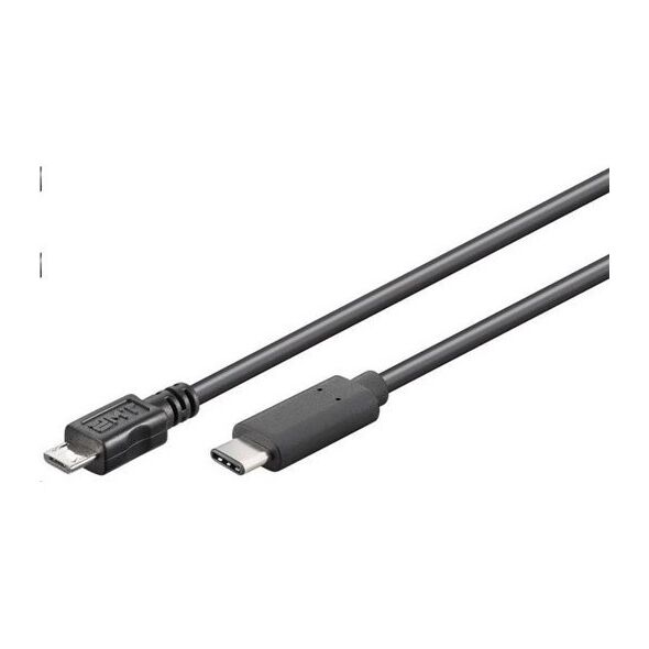 Kabel USB PremiumCord USB-C - microUSB 0.6 m Czarny (ku31cb06bk)