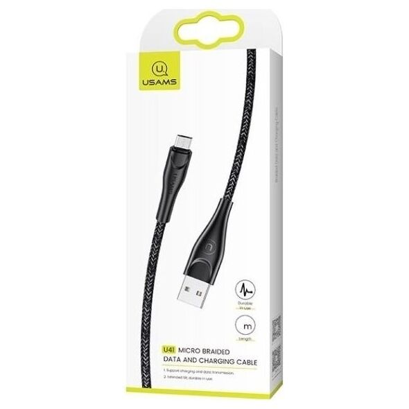 Kabel USB Usams USB-A - microUSB 3 m Czarny (63793-uniw)