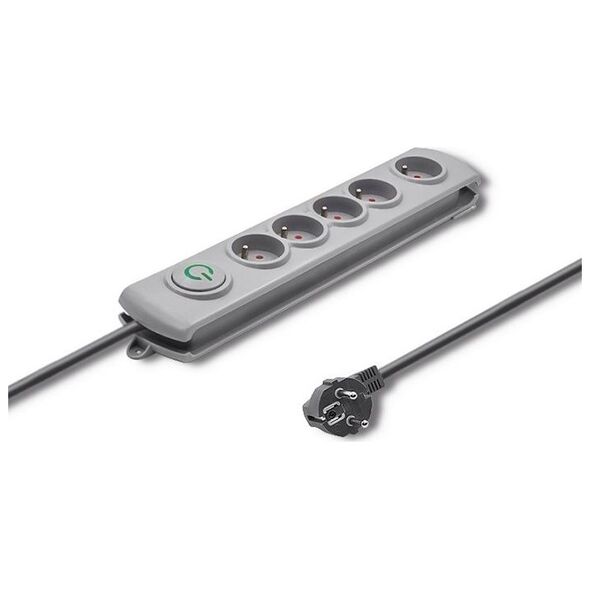 Listwa zasilająca Qoltec Swift przeciwprzepięciowa 5 gniazd 3 m szara (5901878502724)