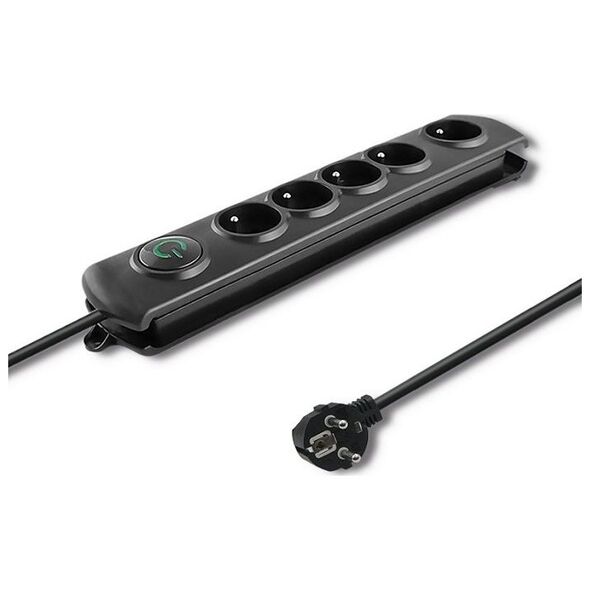 Listwa zasilająca Qoltec Swift przeciwprzepięciowa 5 gniazd 3 m czarna (5901878502717)