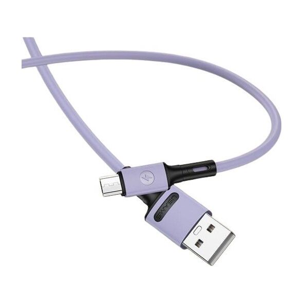 Kabel USB Usams USB-A - microUSB 1 m Fioletowy (69870-uniw)