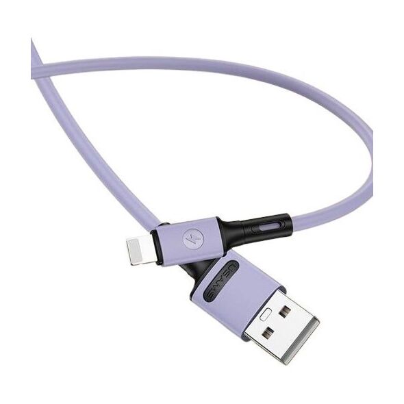 Kabel USB Usams USB-A - Lightning 1 m Fioletowy (69866-uniw)