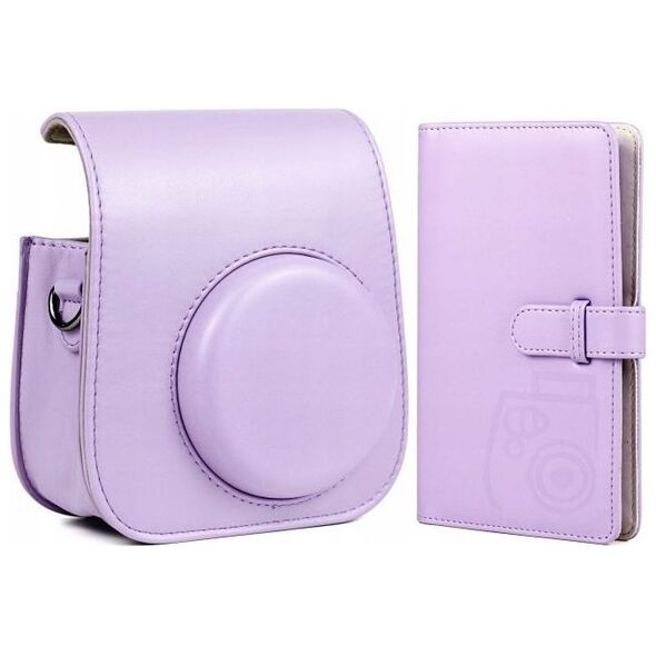 Pokrowiec LoveInstant Zestaw 2w1 Futerał Etui Fuji Instax Mini 11 + Album Fioletowy