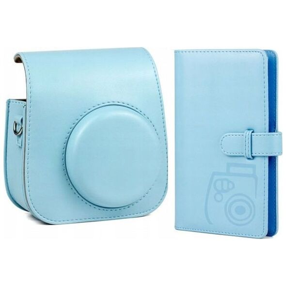 Pokrowiec LoveInstant Zestaw 2w1 Futerał Etui Fuji Instax Mini 11 + Album Niebieski