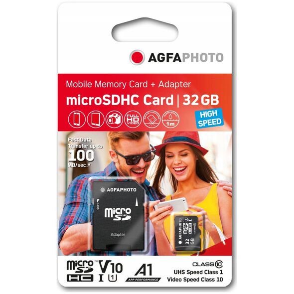 Karta AgfaPhoto MicroSDHC 32 GB Class 10 UHS-I/U1 A1 V10 (SB6031)