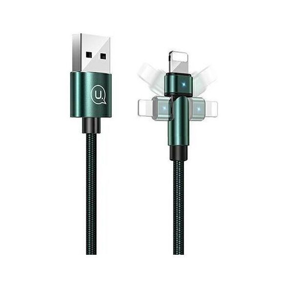 Kabel USB Usams USB-A - Lightning 1 m Zielony (6958444929255)