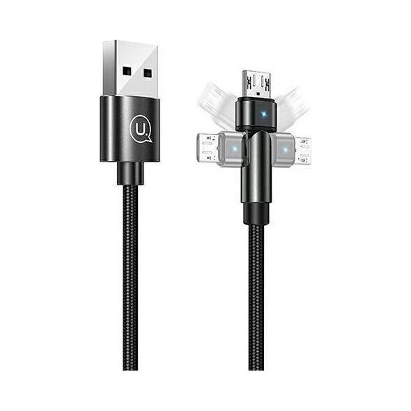 Kabel USB Usams USB-A - microUSB 1 m Czarny (USA259BLK)