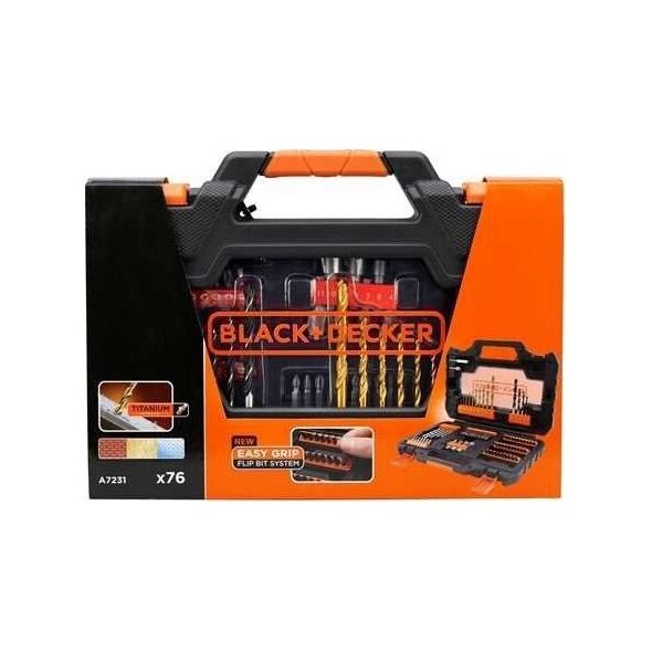 Wiertło Black&Decker Do metalu, drewna i betonu 76 szt. (A7231)
