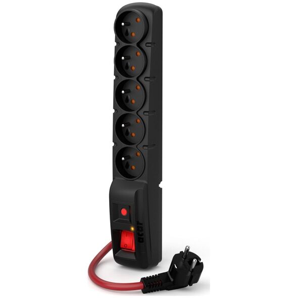 Listwa zasilająca Acar F5 przeciwprzepięciowa POWER 5 gniazd 5 m czarna (W2291)