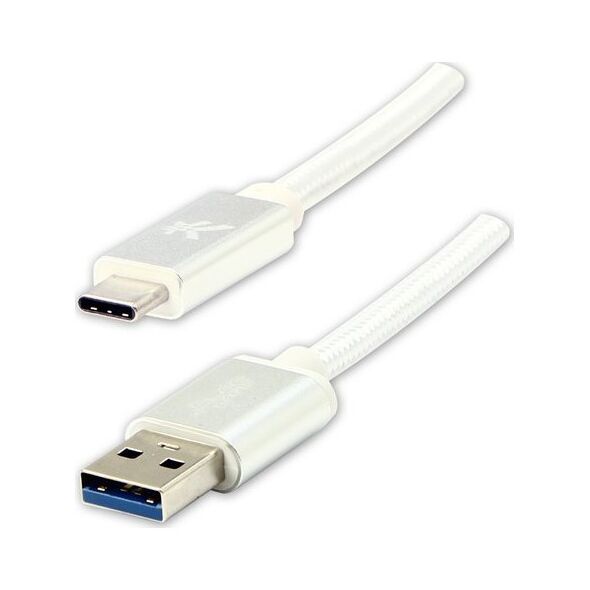 Kabel USB Logo USB-A - USB-C 2 m Biały