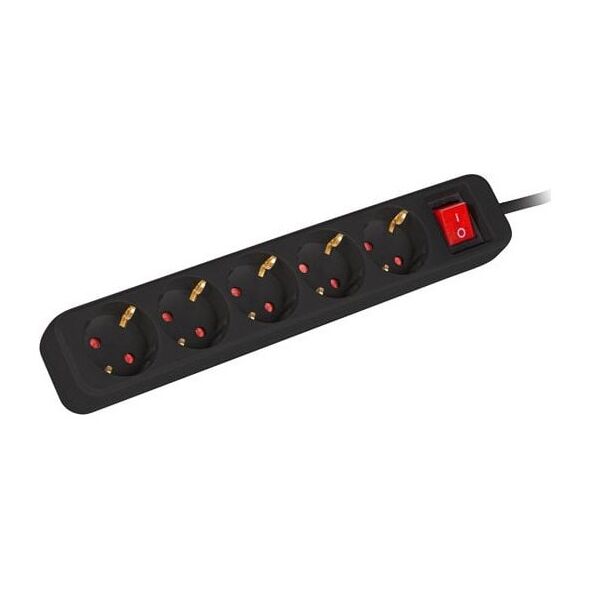 Listwa zasilająca Lanberg PS1-05F 5 gniazd 3 m czarna (PS1-05F-0300-BK)