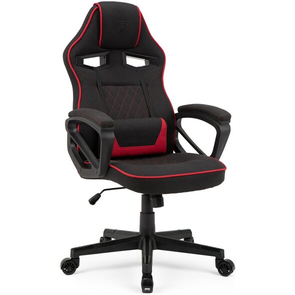 Fotel SENSE7 Knight materiałowy czarno-czerwony