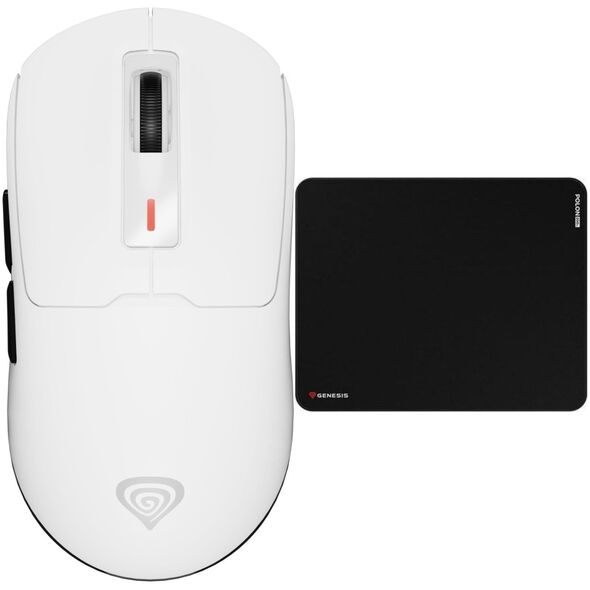 Mysz Genesis ZIRCON 660 BIAŁA (NMG-2192) + Podkładka Genesis Polon 200 L (NPG-1932) GRATIS